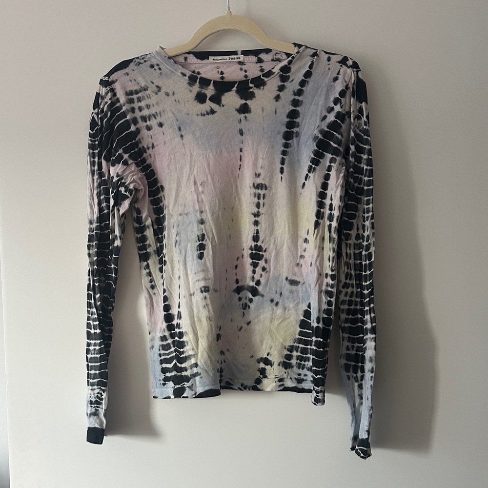 reformation tie dye long sleeve size small